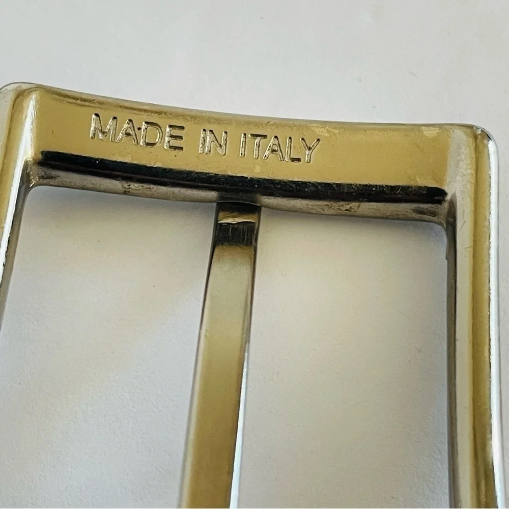Vera Pelle Belt Men’s 451/35 Brown‎ Leather Gold Buckle Hand Made In Italy 41”